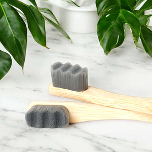 Bamboo Ultra-Soft Nano Bristles toothbrush - wave style ( pack of 2 ) EcoEarthOne