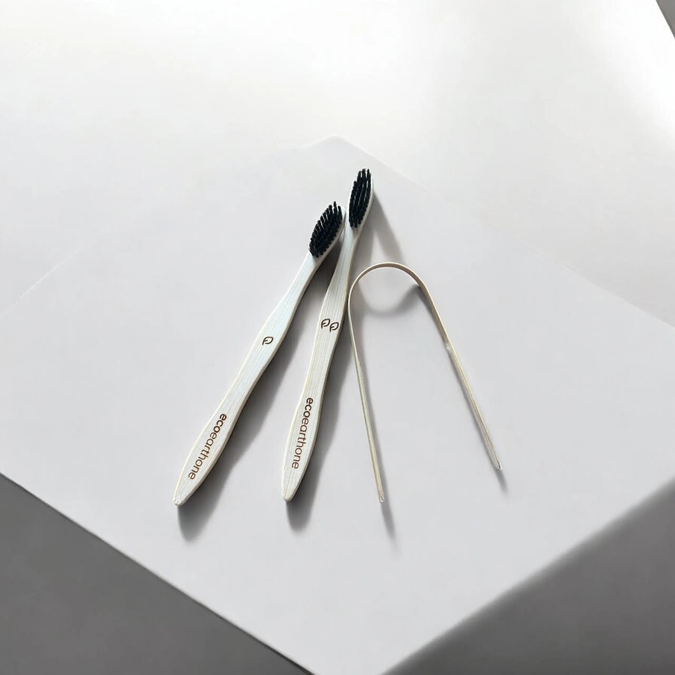 Bamboo Toothbrush (pack of 2) & Tongue Cleaner EcoEarthOne