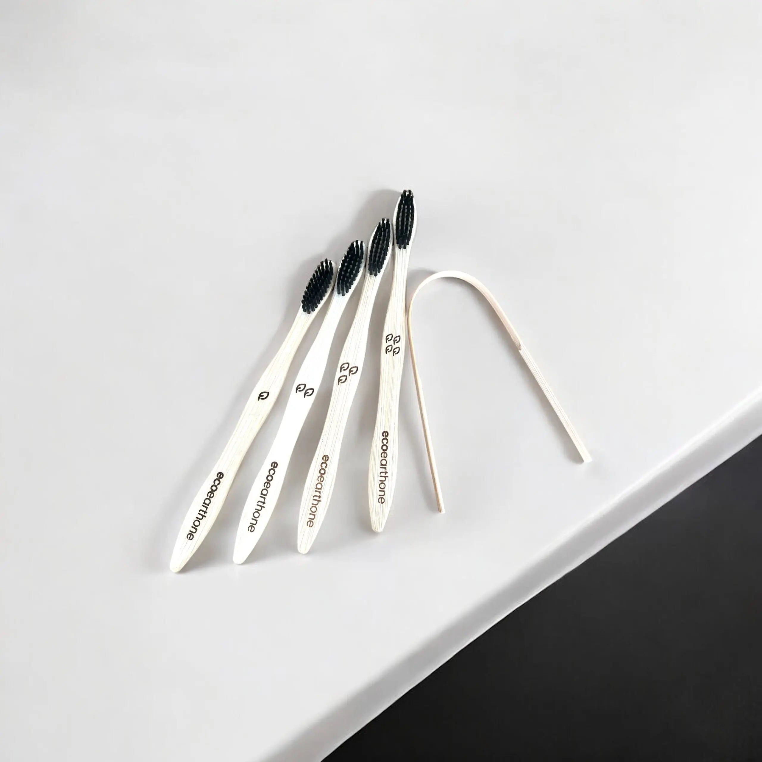 Bamboo Toothbrush & Tongue Cleaner – pack of 4 toothbrush and tongue cleaner EcoEarthOne