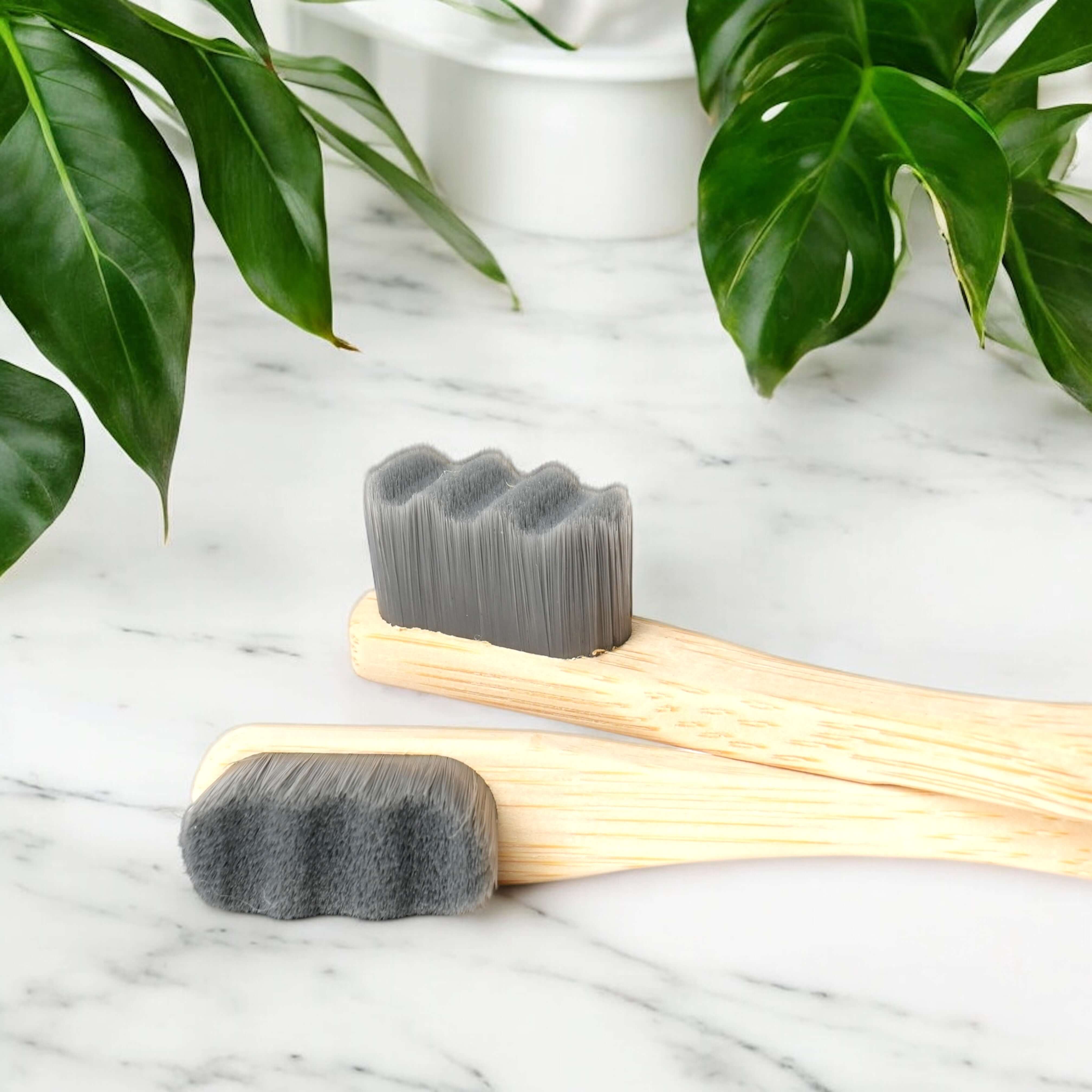 Bamboo Ultra-Soft Nano Bristles toothbrush - wave style ( pack of 2 ) EcoEarthOne