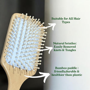 Bamboo Hair Brush – Natural Bristles EcoEarthOne