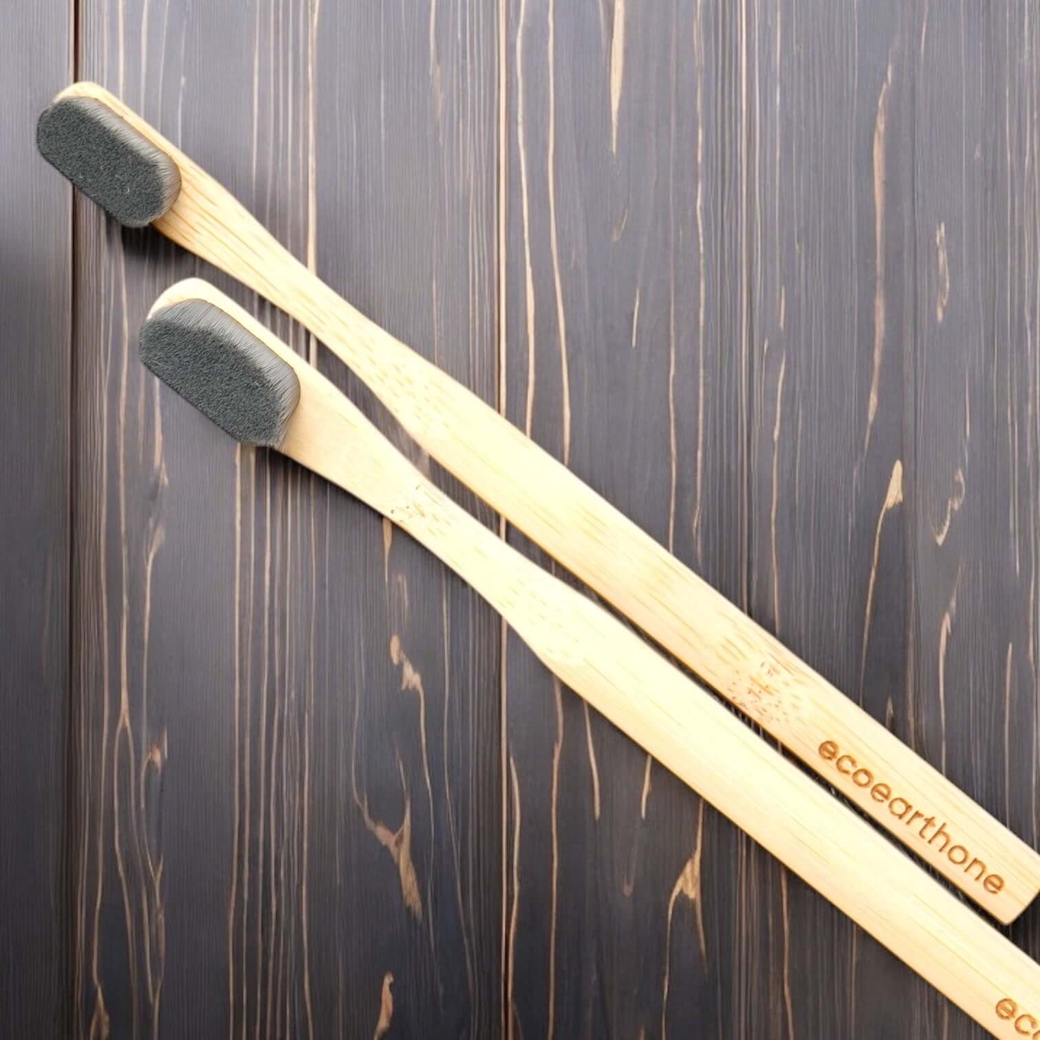 Bamboo Ultra-Soft Charcoal Nano Bristles ( Pack 2 ) Ecoearthone