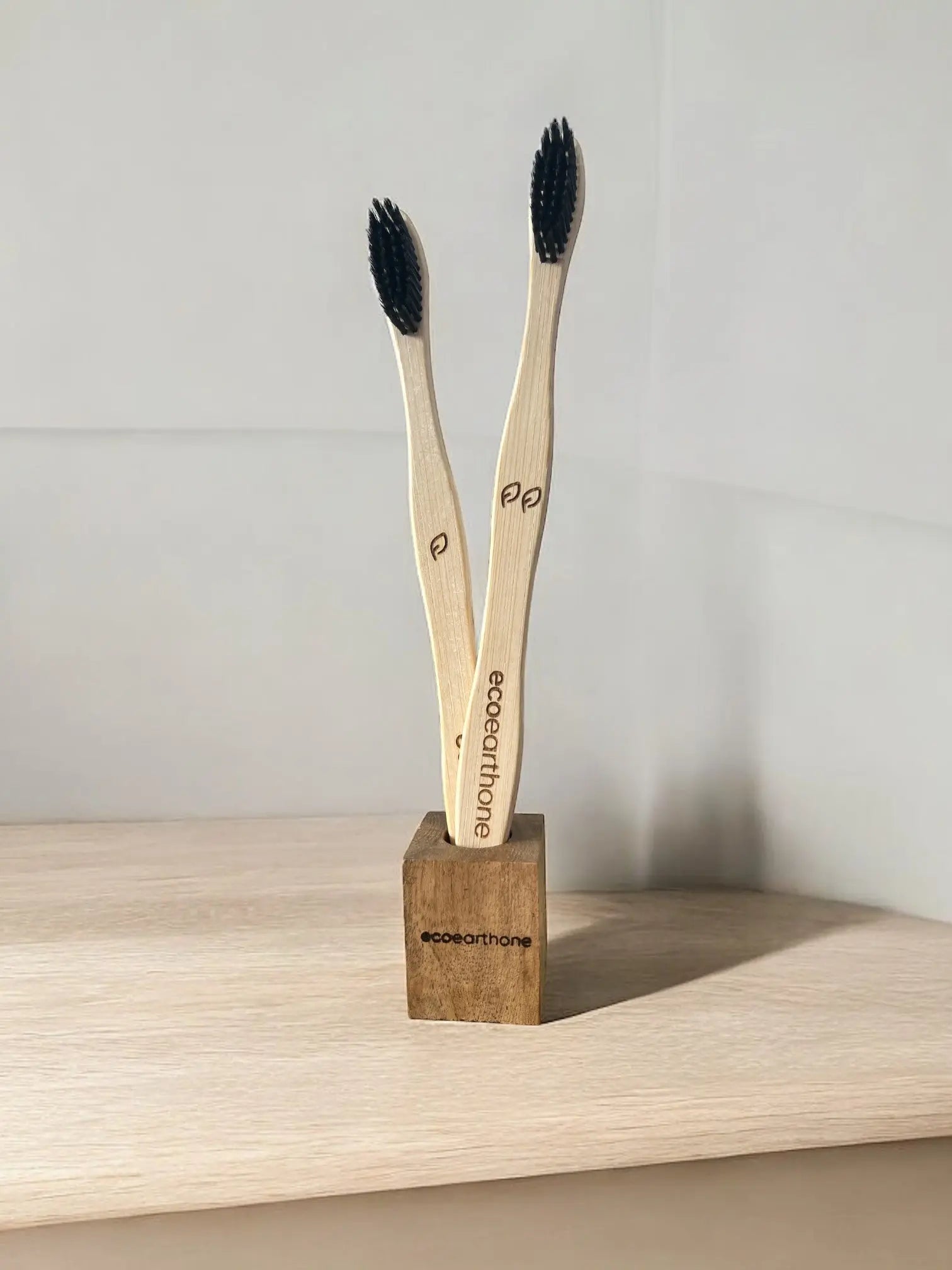 Bamboo Toothbrush (pack of 2) with Holder EcoEarthOne