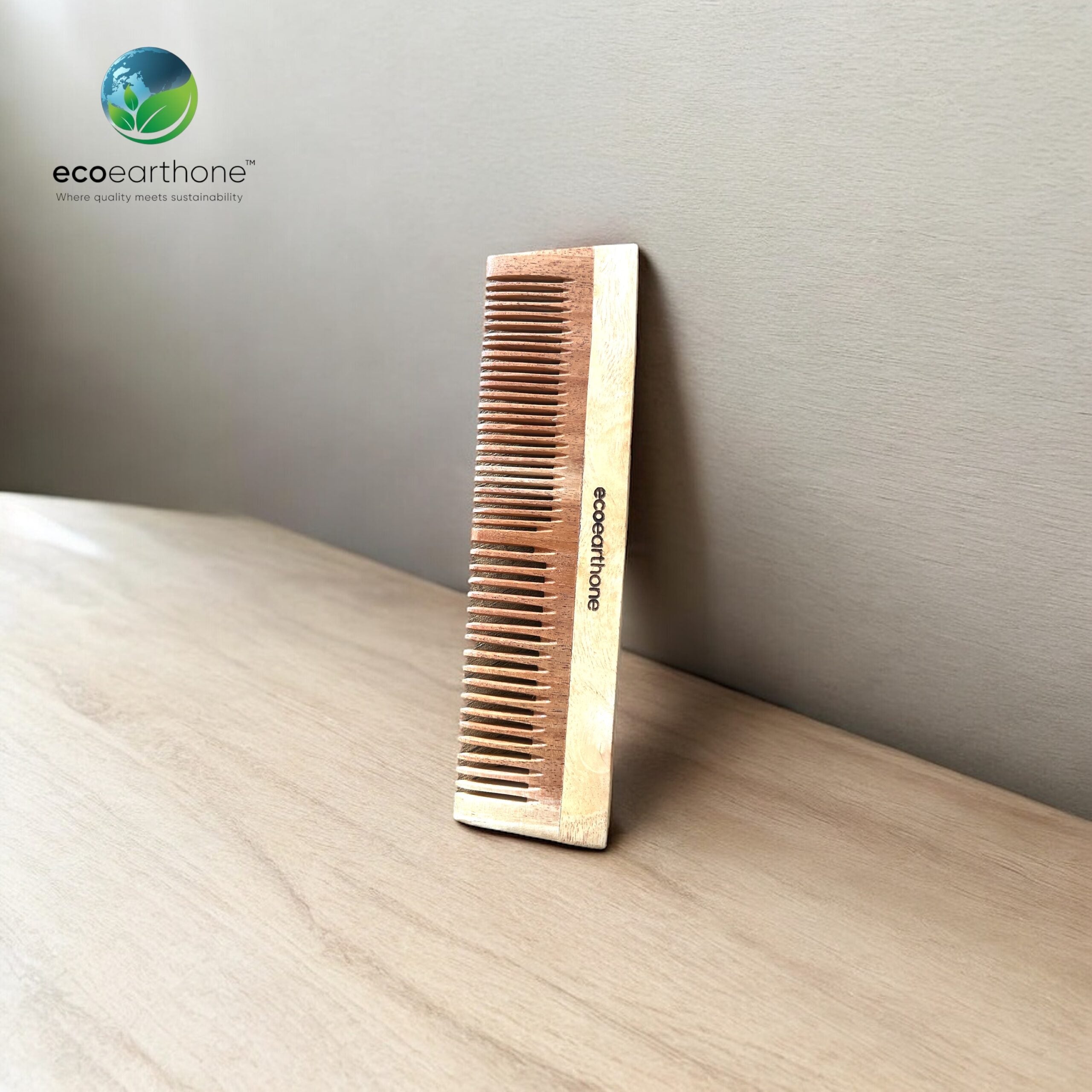 Neem Wood Comb – Duel Bristles EcoEarthOne
