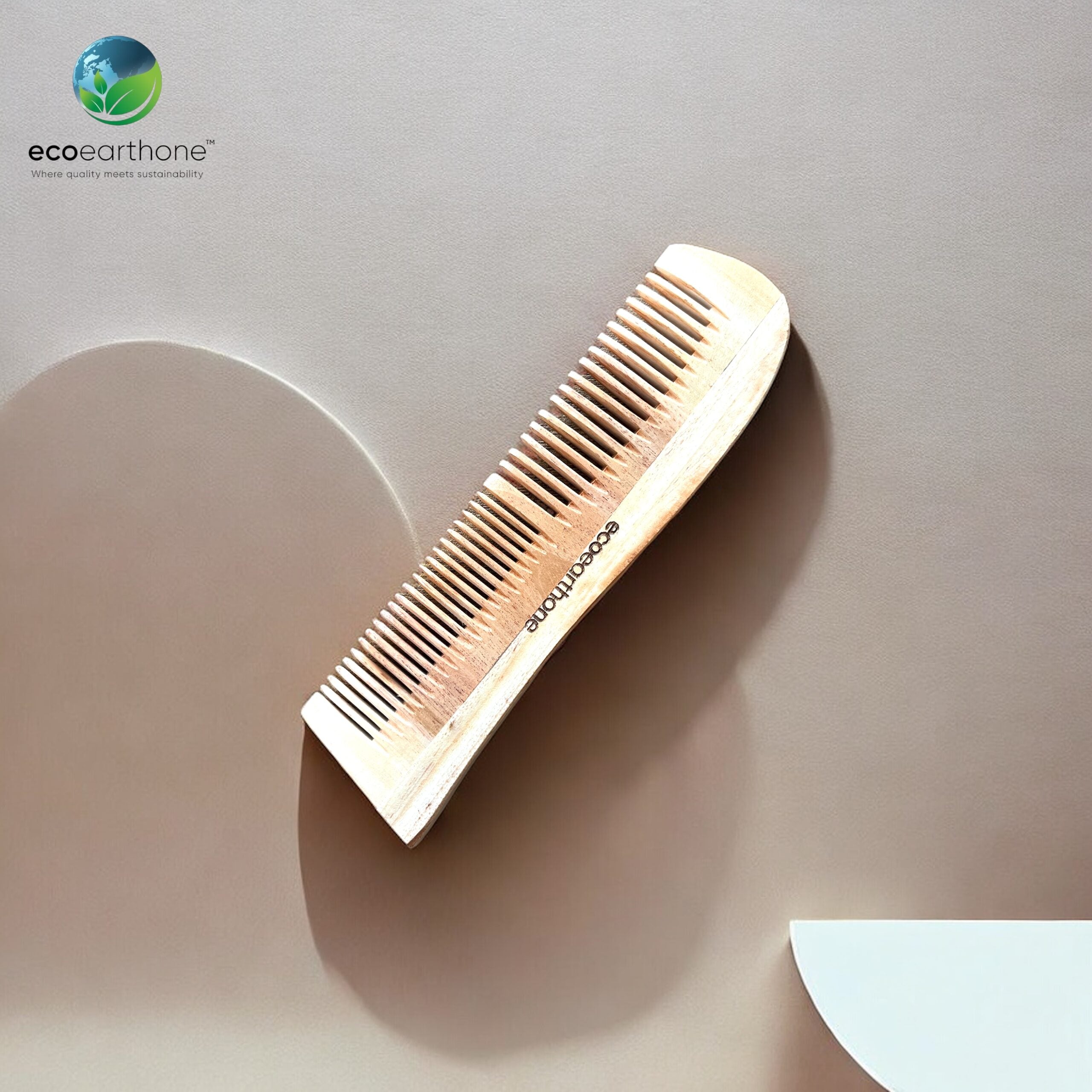 Neem Wood Comb – Wave Lily Comb EcoEarthOne