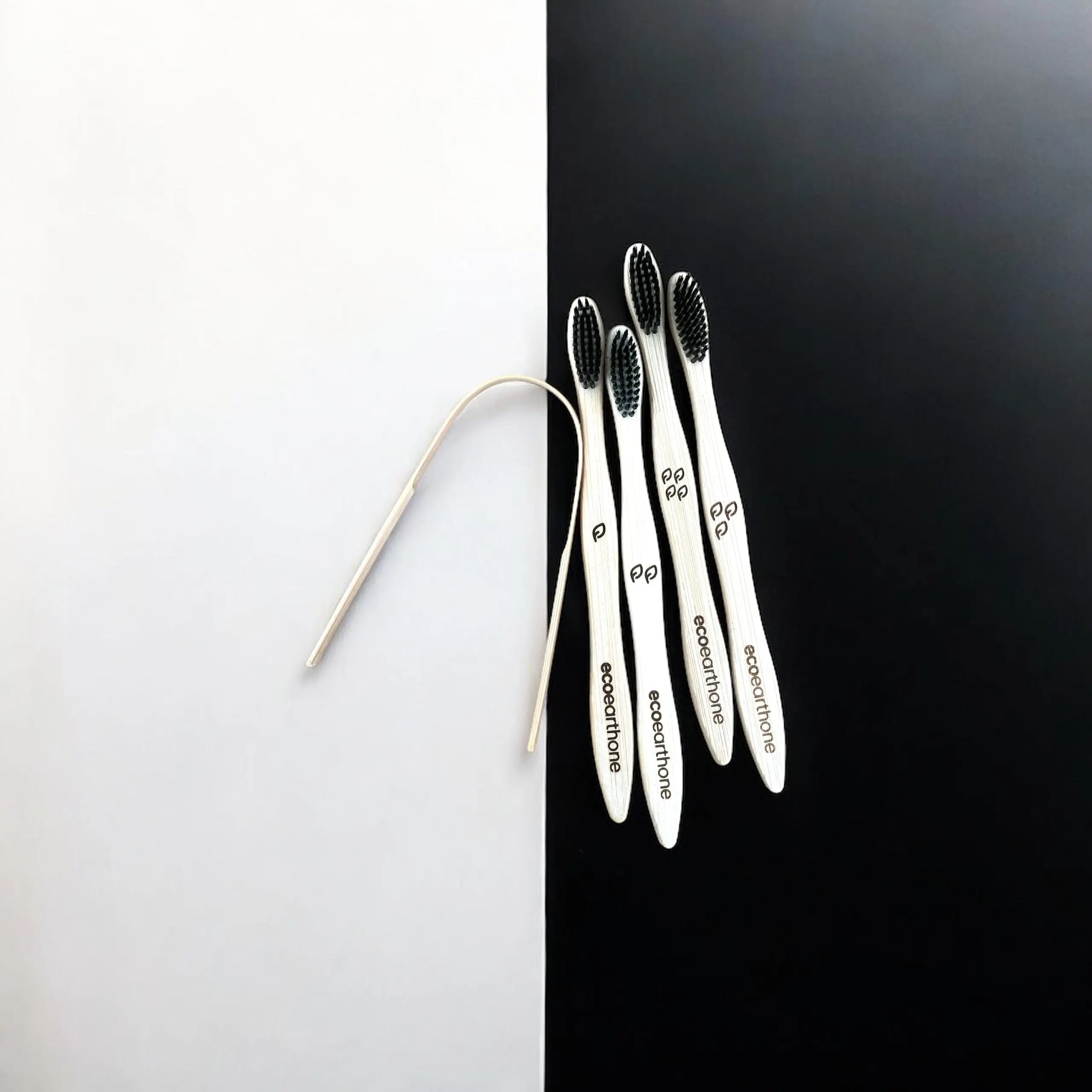 Bamboo Toothbrush & Tongue Cleaner – pack of 4 toothbrush and tongue cleaner EcoEarthOne